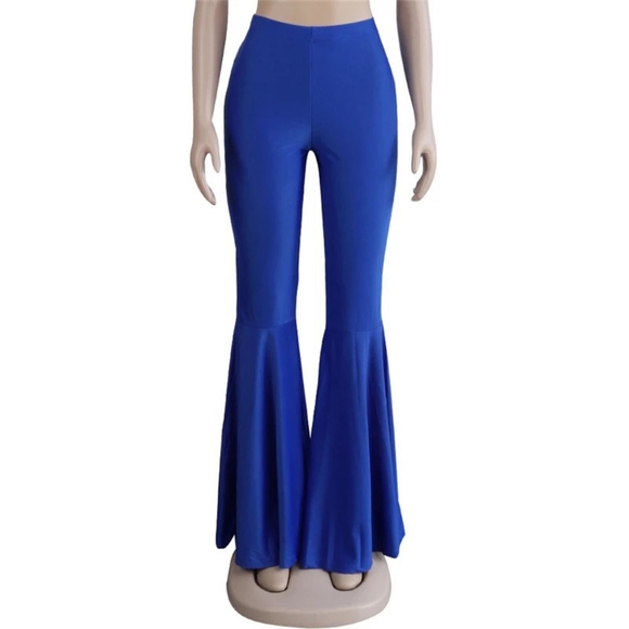 Blue Flare Bell Bottom Stretch Pants - Picture 4 of 5